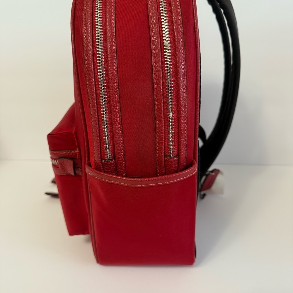 NWT Coach Red Nylon Backpack Minimalist Preppy Academia Designer School Bag - Picture 5 of 13